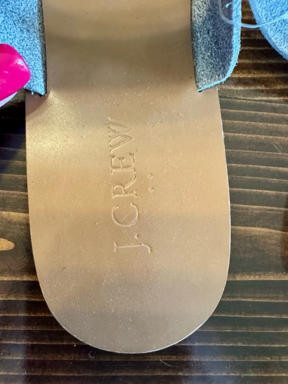 J. Crew Two-Band Slide Sandals in Tan and Metallic Silver Size 9‎ NWOB